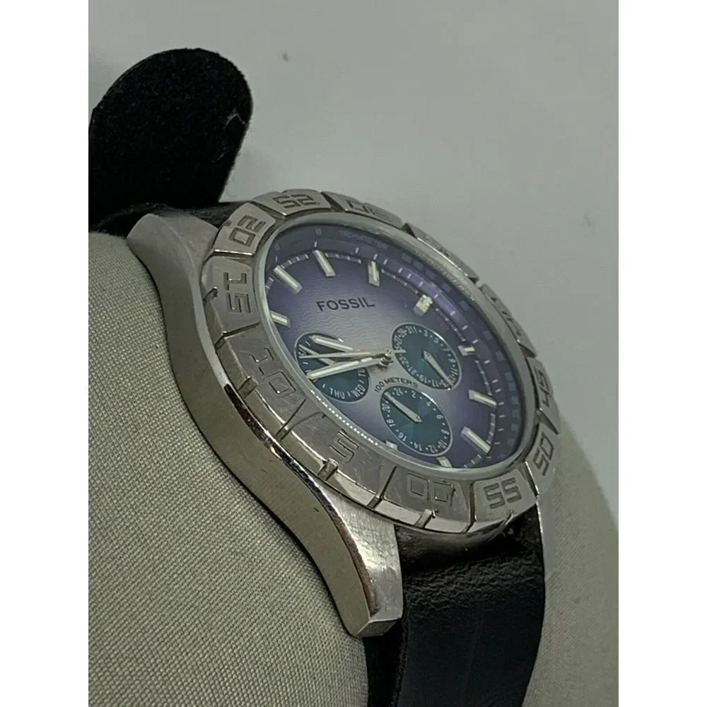 Fossil BQ9240 Chrono Stainless Steel Watch W/ Custom Nato Band FR52